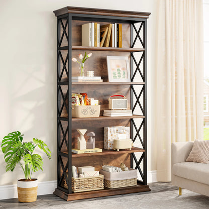 6-Tier 5 Shelf Display Storage Bookshelf