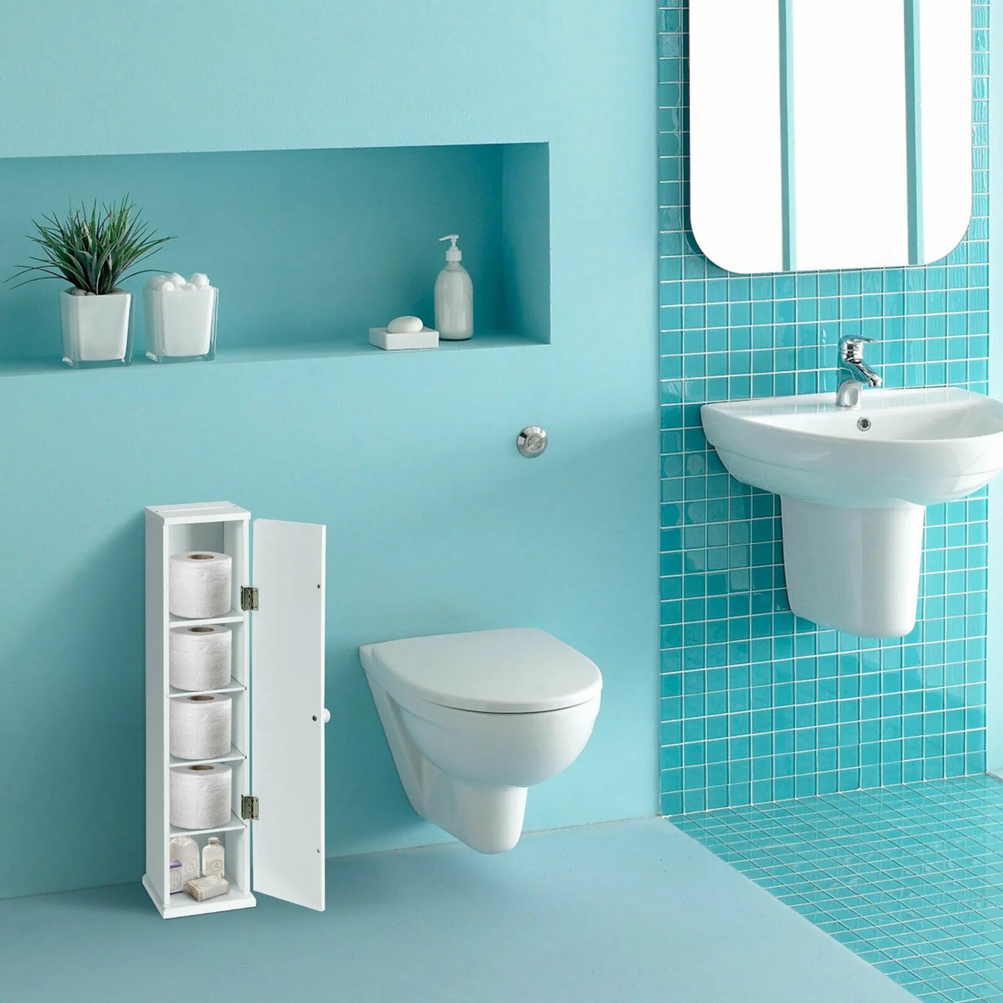 Toilet Tissue Storage Tower w/ 4 Shelves