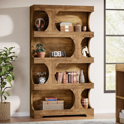 Modern 4-Tier Asymmetrical Bookshelf