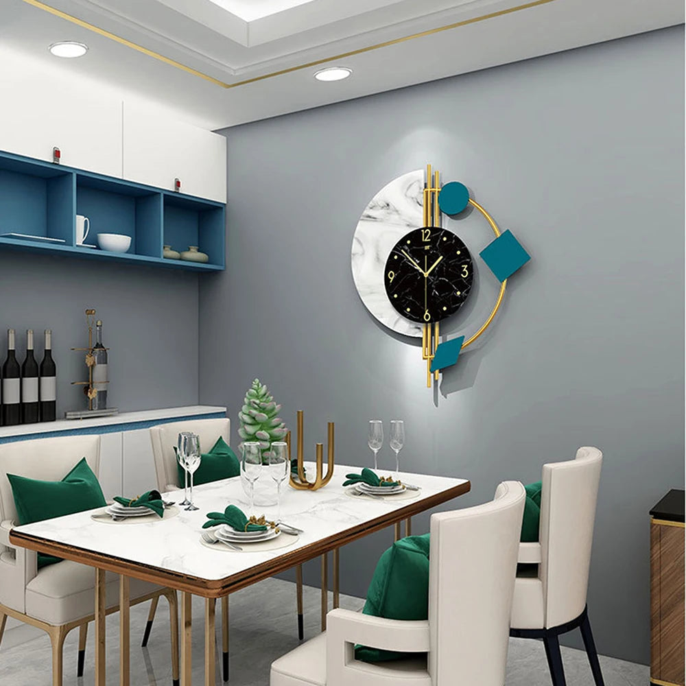 22 inch Marble Nordic Style Creative Luxury Wall Clock