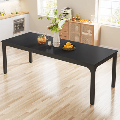 Long Rectangular Rustic Wood Dining Table for 6-8 People