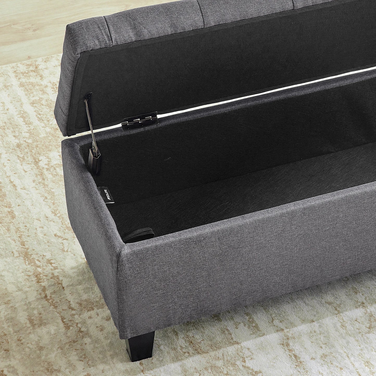 42" Storage Ottoman Bench w/ Flipping Lid & Safety Hinge