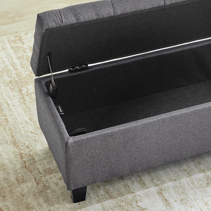 42" Storage Ottoman Bench w/ Flipping Lid & Safety Hinge