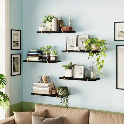 5pcs Floating Shelves for Displaying Decorative Items