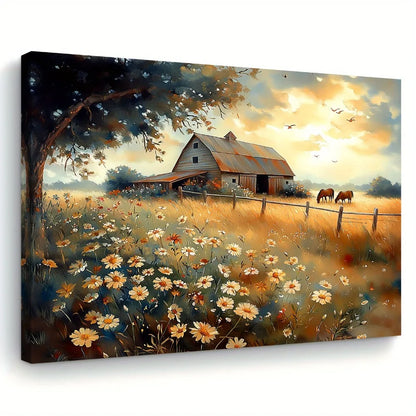 Quiet Farmhouse Landscape Painting for interior decoration