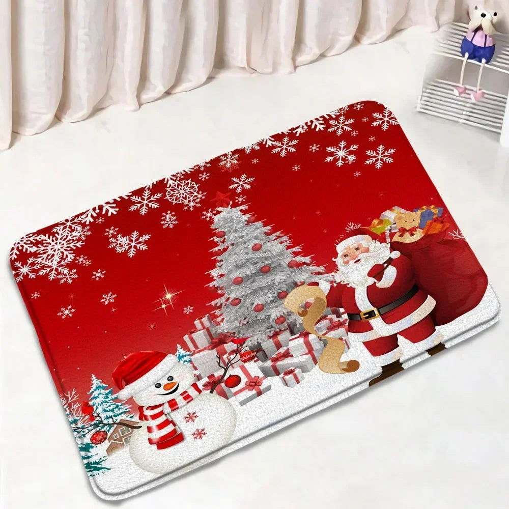 Christmas Shower Curtain & Bath Mat Set