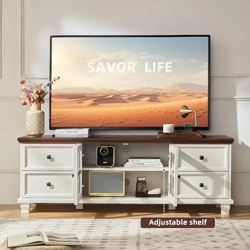 4-Piece Farmhouse TV Stand and Coffee Table Set