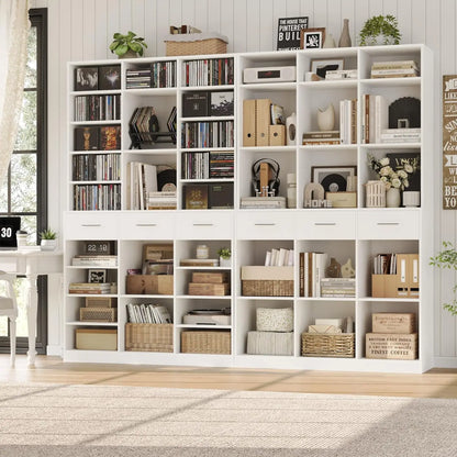 47" Wide Bookshelf with 3 Storage Drawers