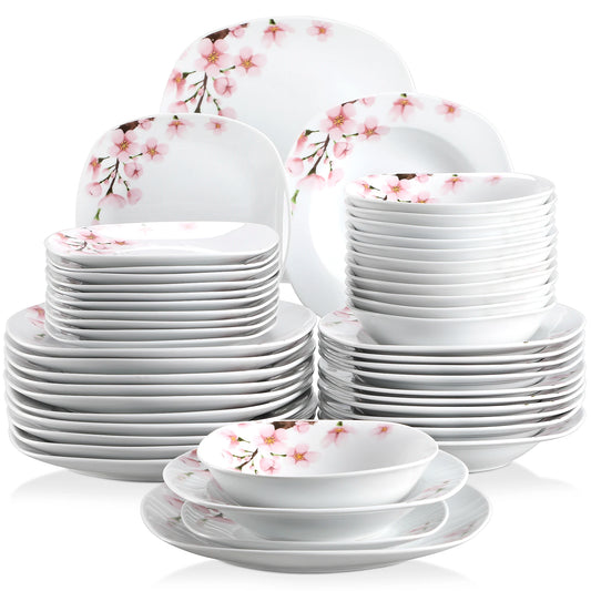 Porcelain Ceramic Tableware Dinner Plate Set for 6/12 Person