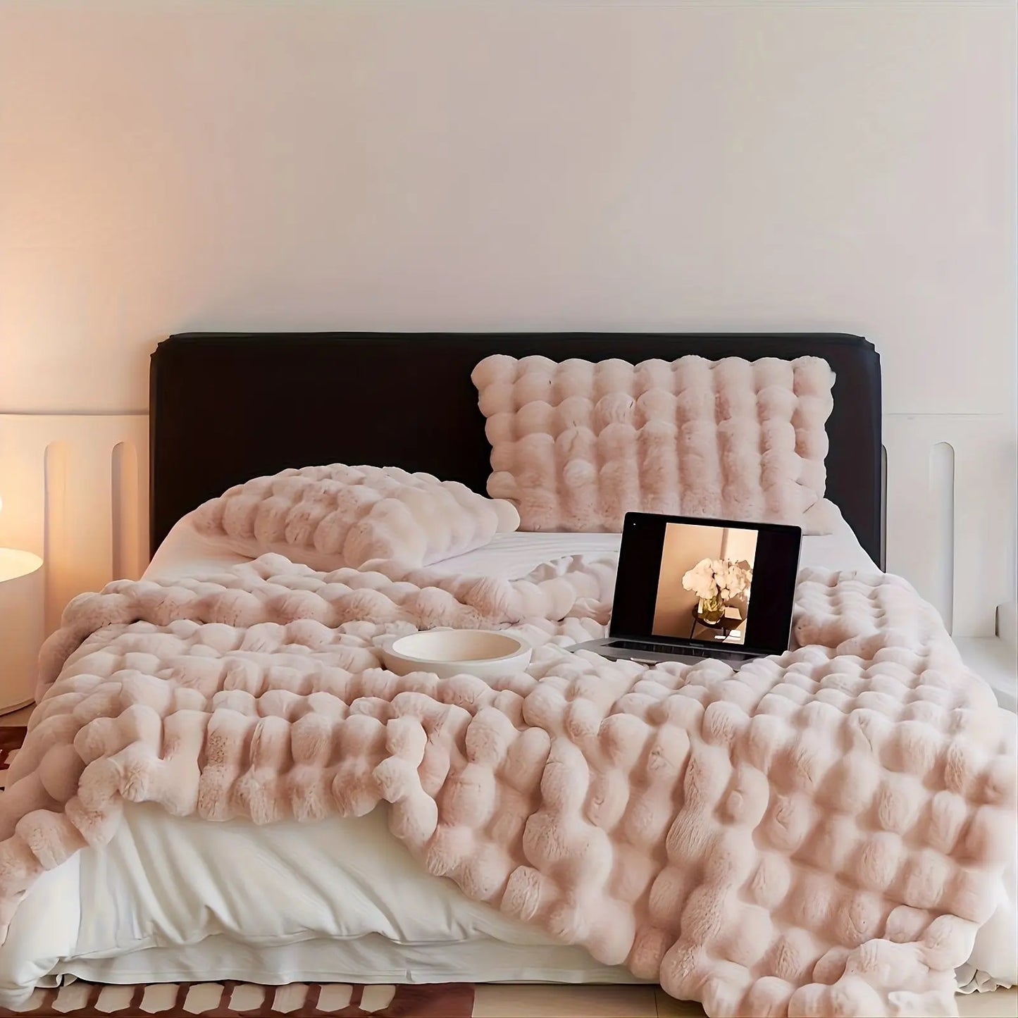 Soft & Cozy Warm Faux Rabbit Fur Throw Blanket