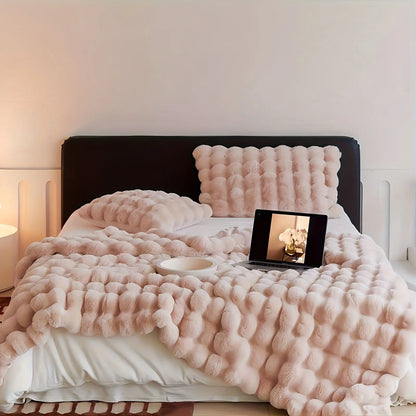 Soft & Cozy Warm Faux Rabbit Fur Throw Blanket