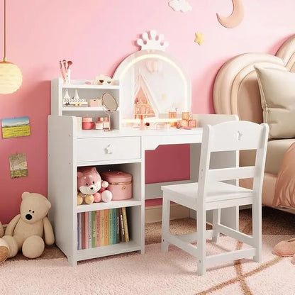 2 in 1 Princess Makeup Vanity Desk & Chair
