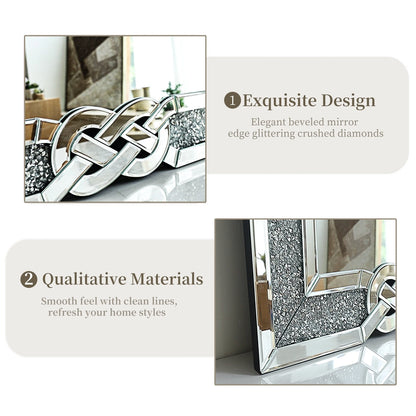 Wall Mirror with Decorative Glam Bling Crystal Frame Edge