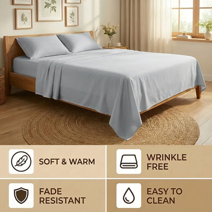 Cooling Bamboo Bed Sheets Set with 18-Inch-Deep Pocket