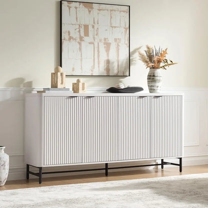 65” Fluted Credenza Sideboard with Adjustable Storage Shelves