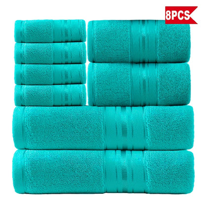 8 Piece Luxury Towel Set –Plush, Super Absorbent & Quicker-to-Dry