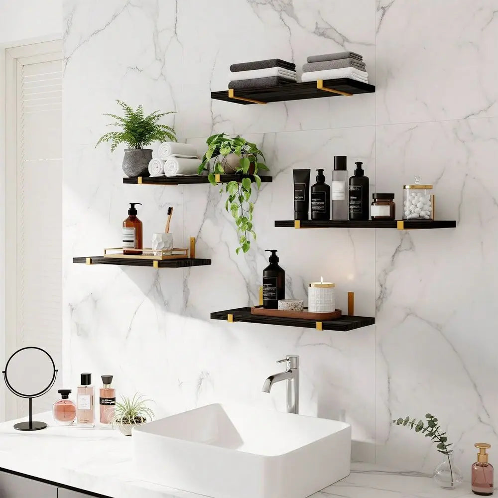 5pcs Floating Shelves for Displaying Decorative Items