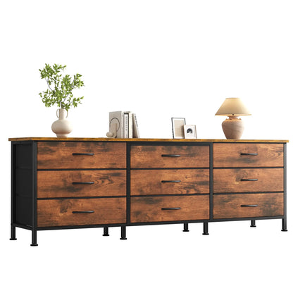 Long Entertainment Center Up to 75 Inch TV Storage Drawers