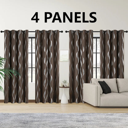 4PCS Blackout Curtains Grommet, Thermal Insulated
