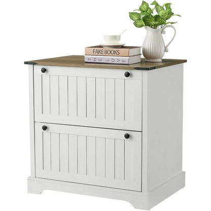 Two Drawer wood Farmhouse File Cabinet