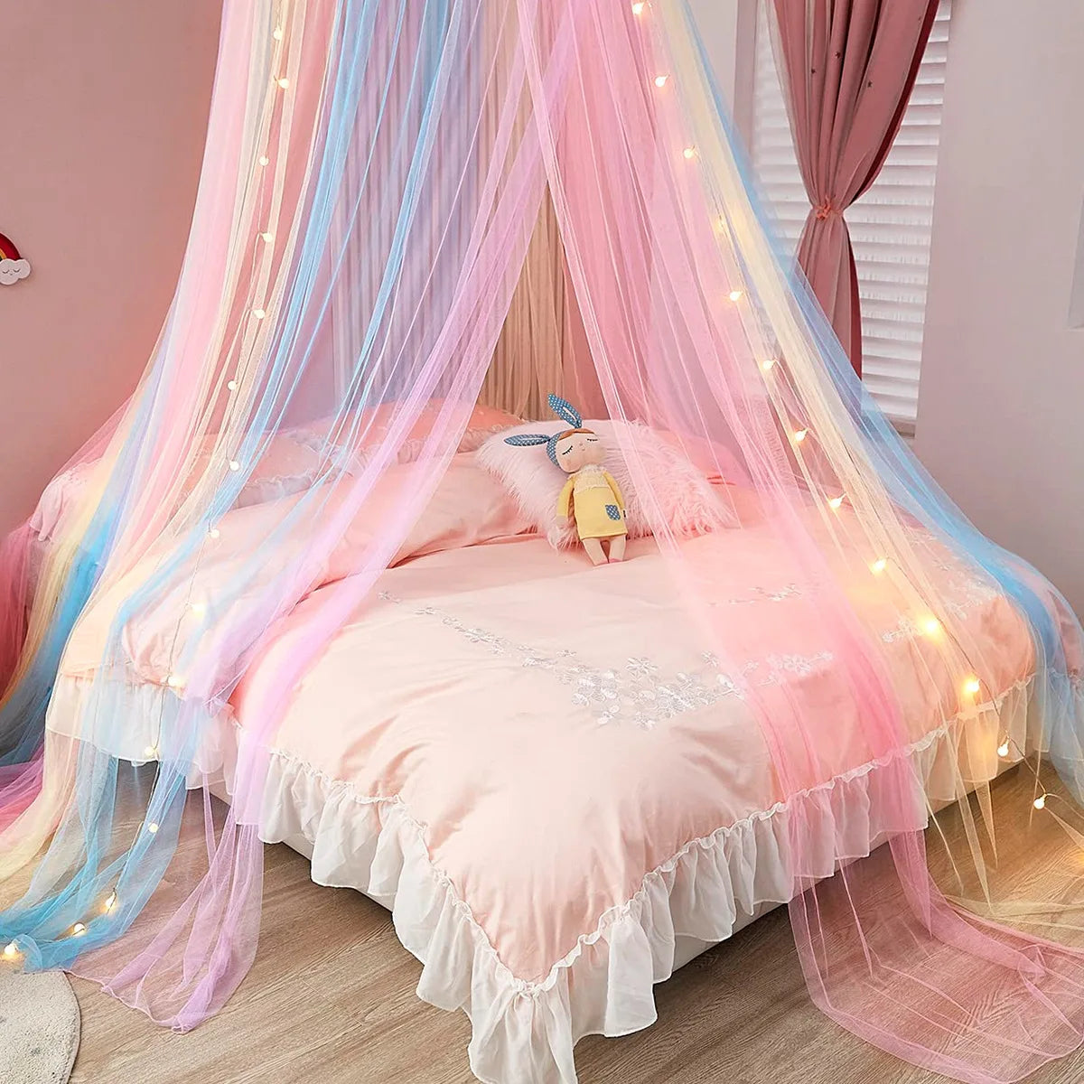 Dome Rainbow Princess Bed Canopy or Tent for Kids