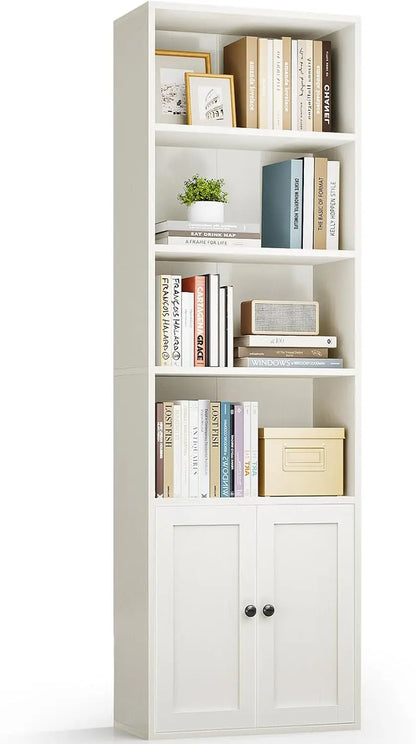6-Tier Display Bookcase with Doors