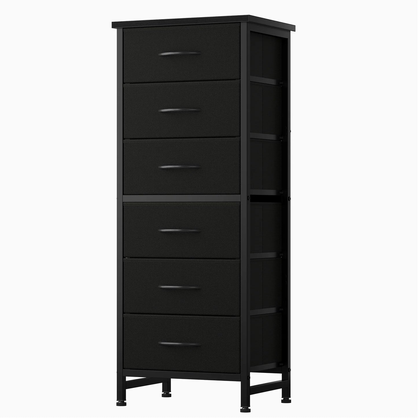 Narrow Storage Tower with Wood Top and Metal Frame