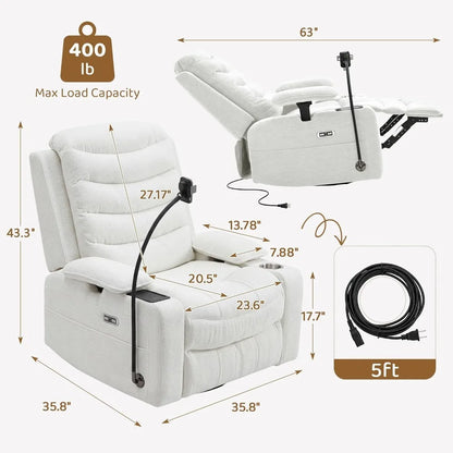 Chenille Swivel Rocking Glider Recliner Nursery Chair