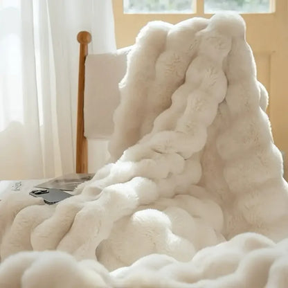Soft & Cozy Warm Faux Rabbit Fur Throw Blanket