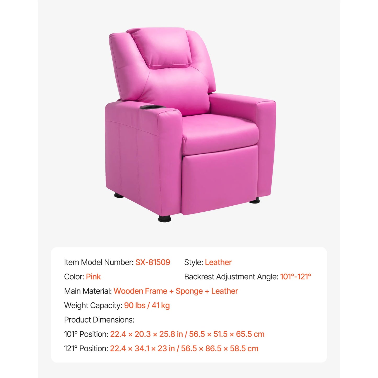 Kids/ Toddler Recliner with Cup Holders