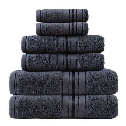 6 Piece Luxury Turkish Bathroom Towel set, 100% Cotton