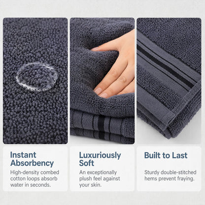 8 Piece Luxury Towel Set –Plush, Super Absorbent & Quicker-to-Dry
