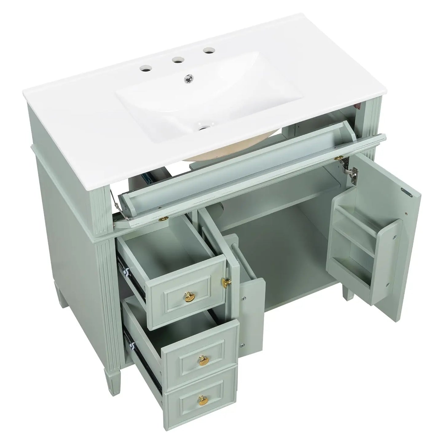 36" Free Standing Bathroom Vanity with Sink & Storage Drawers