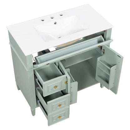 36" Free Standing Bathroom Vanity with Sink & Storage Drawers