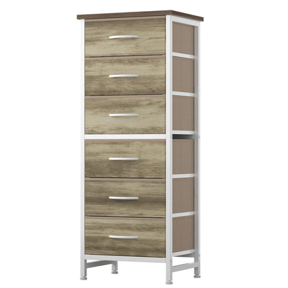 Narrow Storage Tower with Wood Top and Metal Frame
