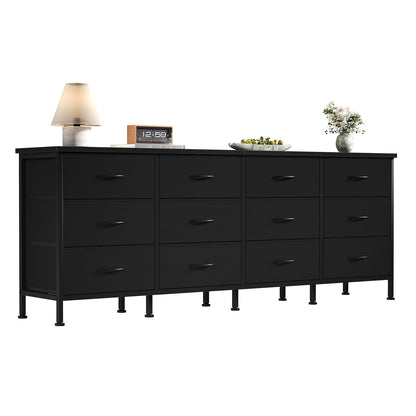 Wood Top Entertainment Center w/Fabric Drawers Fits Up to 80'' TVs