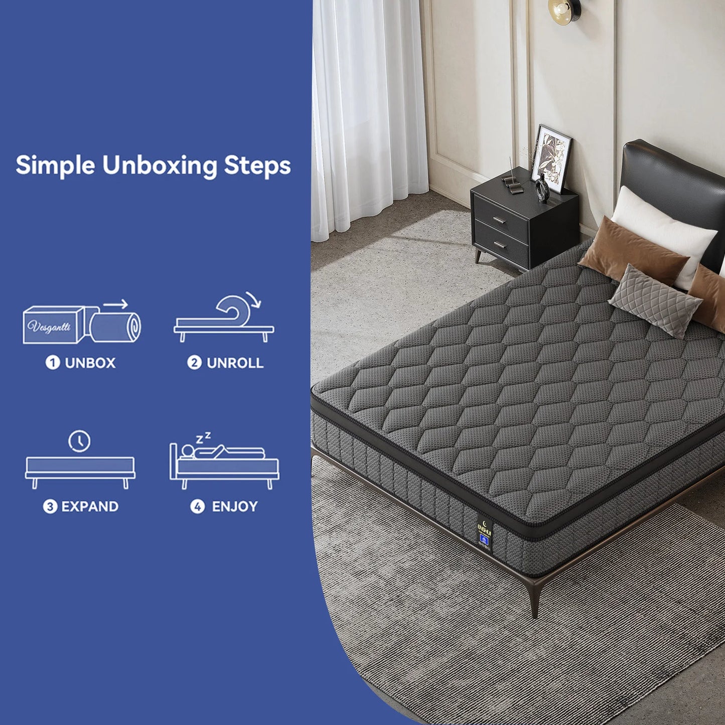 12/14 Inch Gel Memory Foam Hybrid Pocket Spring Mattress