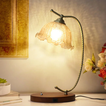 Modern Glass Flower Desk Lamp