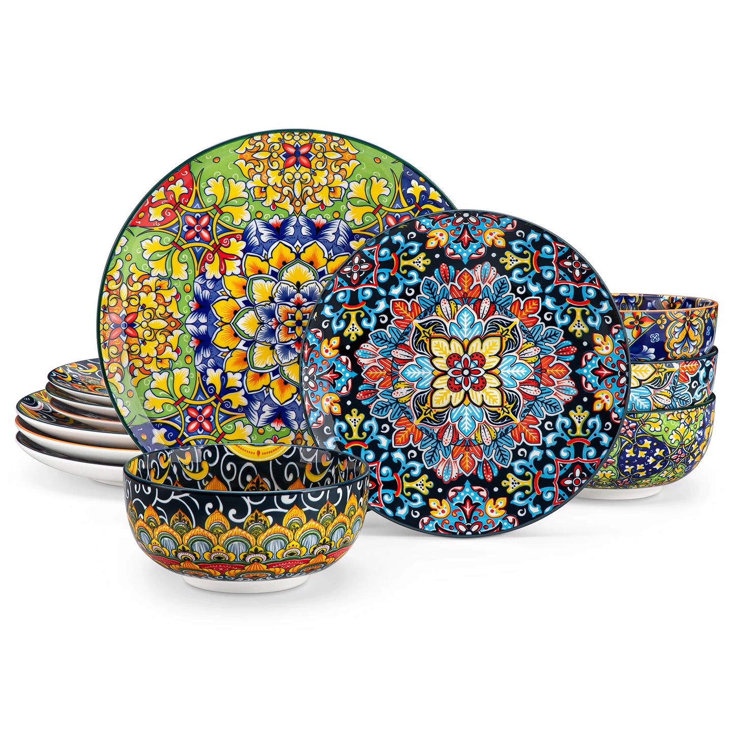 Stoneware- Bohemian Style Dinnerware Set