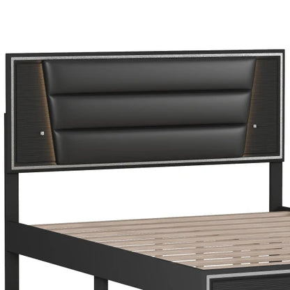 3 PCS Queen Bedroom Sets, Upholstered Bed, Nightstands & Dresser