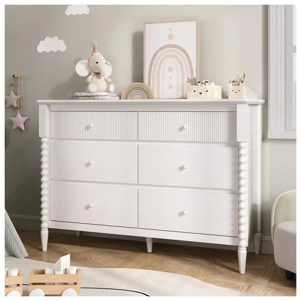 Kids Wood Dresser with Large Storage Drawers