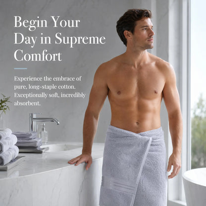 6 Piece Luxury Turkish Bathroom Towel set, 100% Cotton