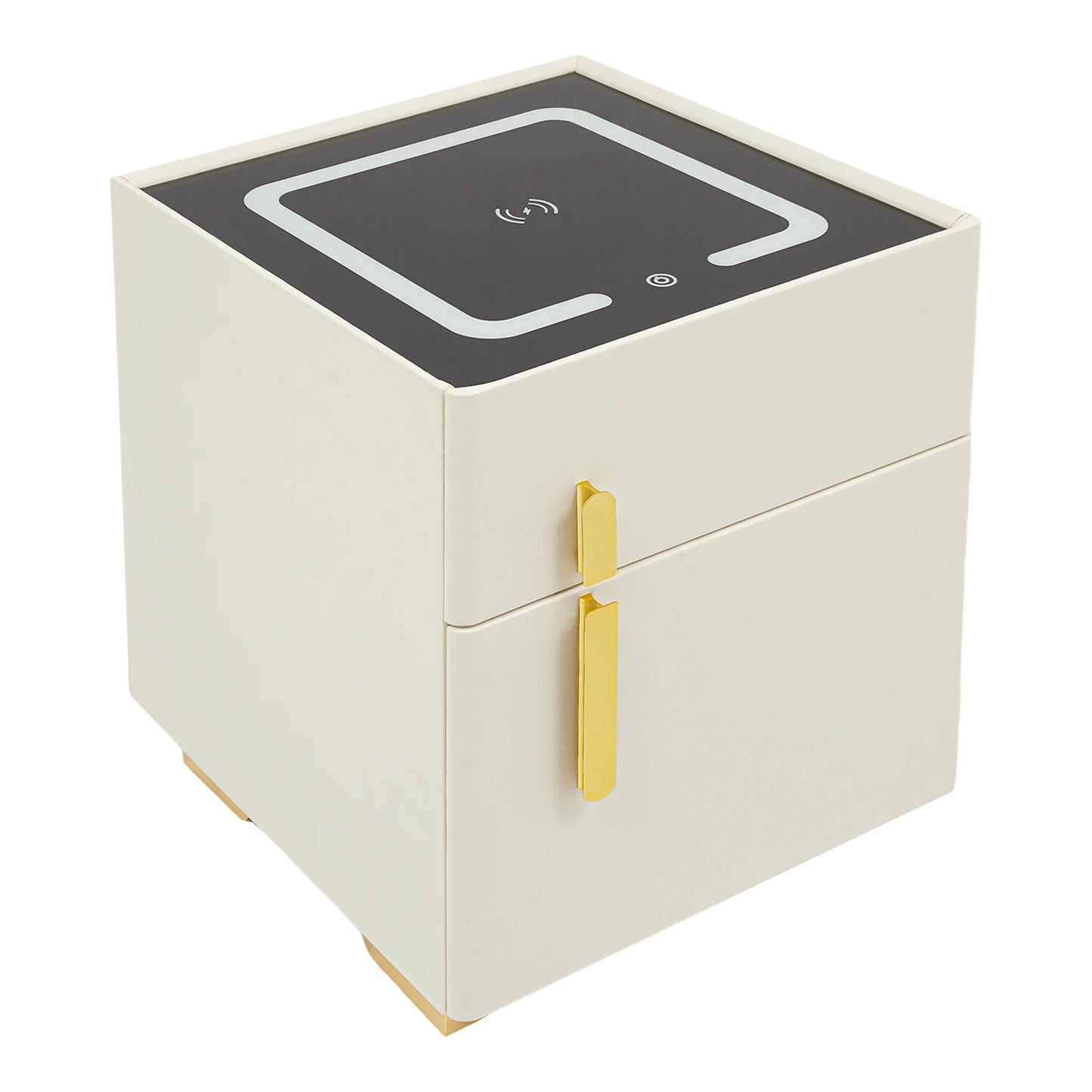 Smart Nightstand w/ Drawer, Safe & Wireless Charging