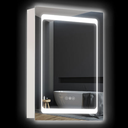 Led Lighted Medicine Cabinet with 3 Storage Shelves