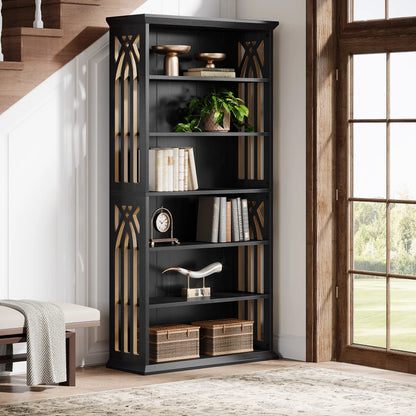 6-Tier Wood Display Shelves, Bookcase