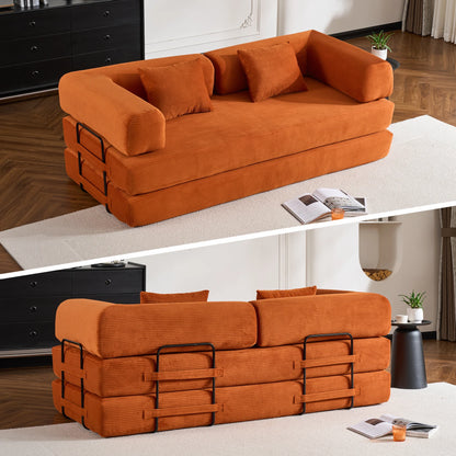 Oversized Corduroy Futon Floor Couch for Small Spaces