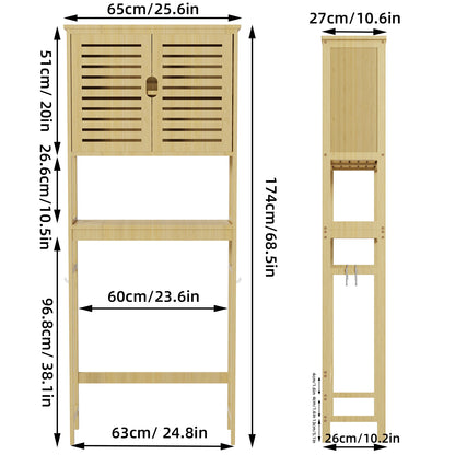 Bamboo Over-the-Toilet Bathroom Storage Cabinet