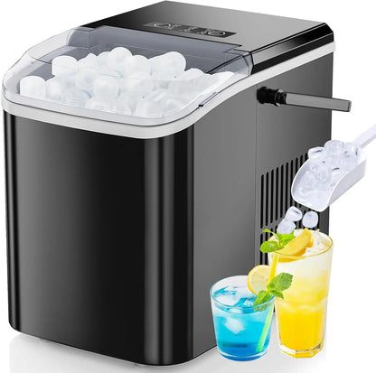 Portable Countertop Ice Maker, 26lbs/24H, Self-Cleaning