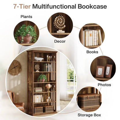 6-Tier Wood Display Shelves, Bookcase