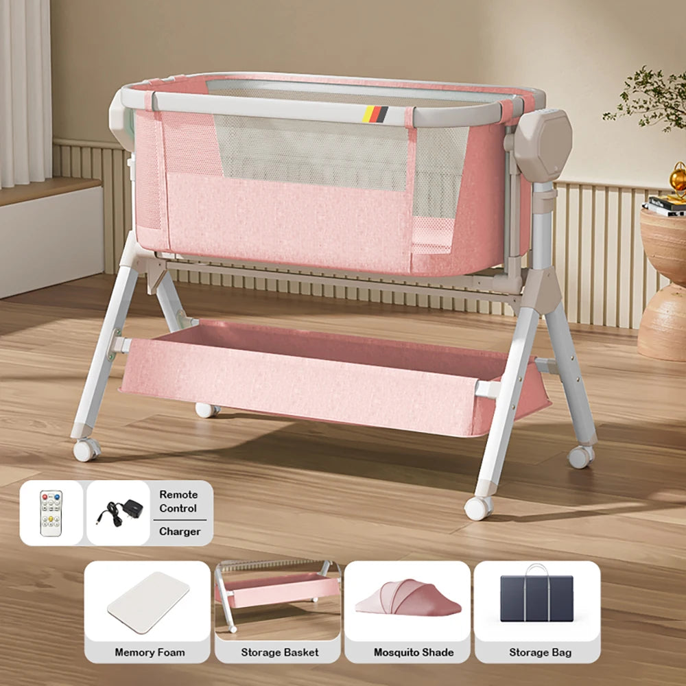 Automatic Rocking Bassinet with Music and Soft Mattress
